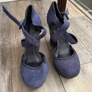 Jack Rogers Navy Suede Heels